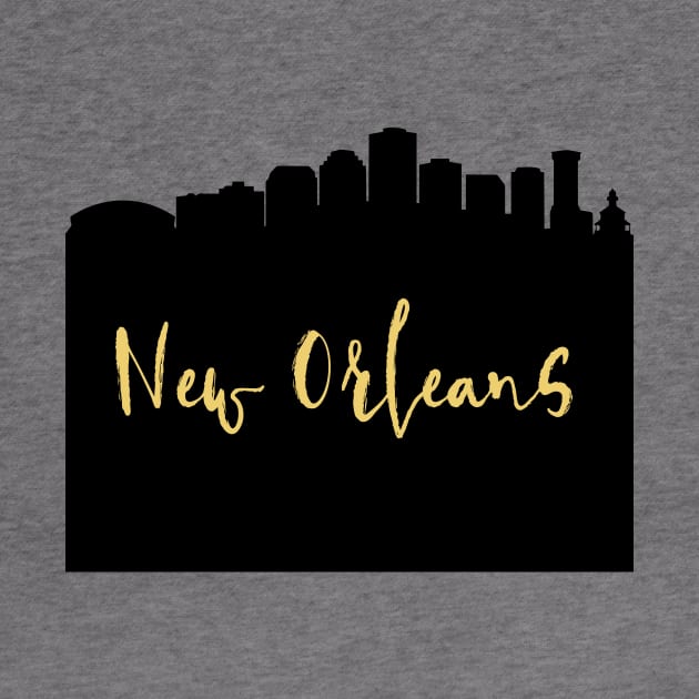 NEW ORLEANS LOUISIANA DESIGNER SILHOUETTE SKYLINE ART by deificusArt